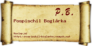 Pospischil Boglárka névjegykártya